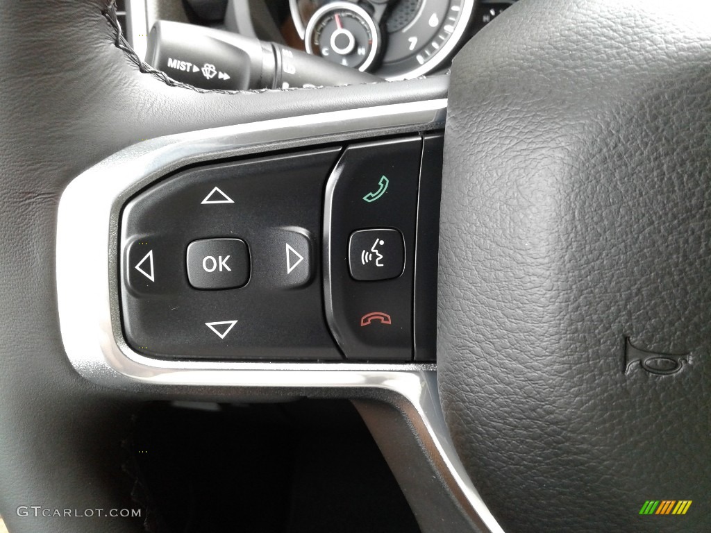 2019 Ram 1500 Laramie Quad Cab 4x4 Black Steering Wheel Photo #128990791