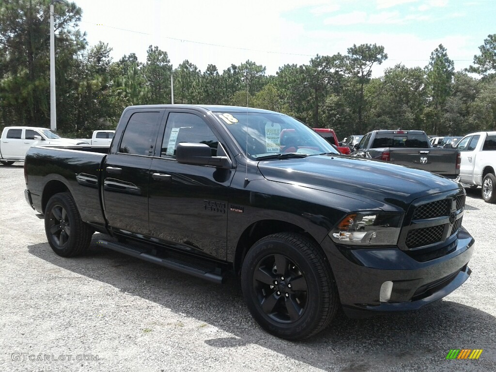 2018 1500 Express Quad Cab - Brilliant Black Crystal Pearl / Black/Diesel Gray photo #7