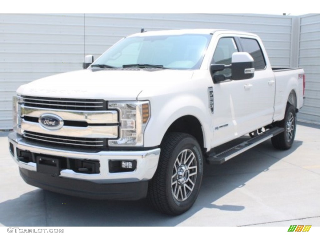 White Platinum 2019 Ford F250 Super Duty Lariat Crew Cab 4x4 Exterior Photo #129000750
