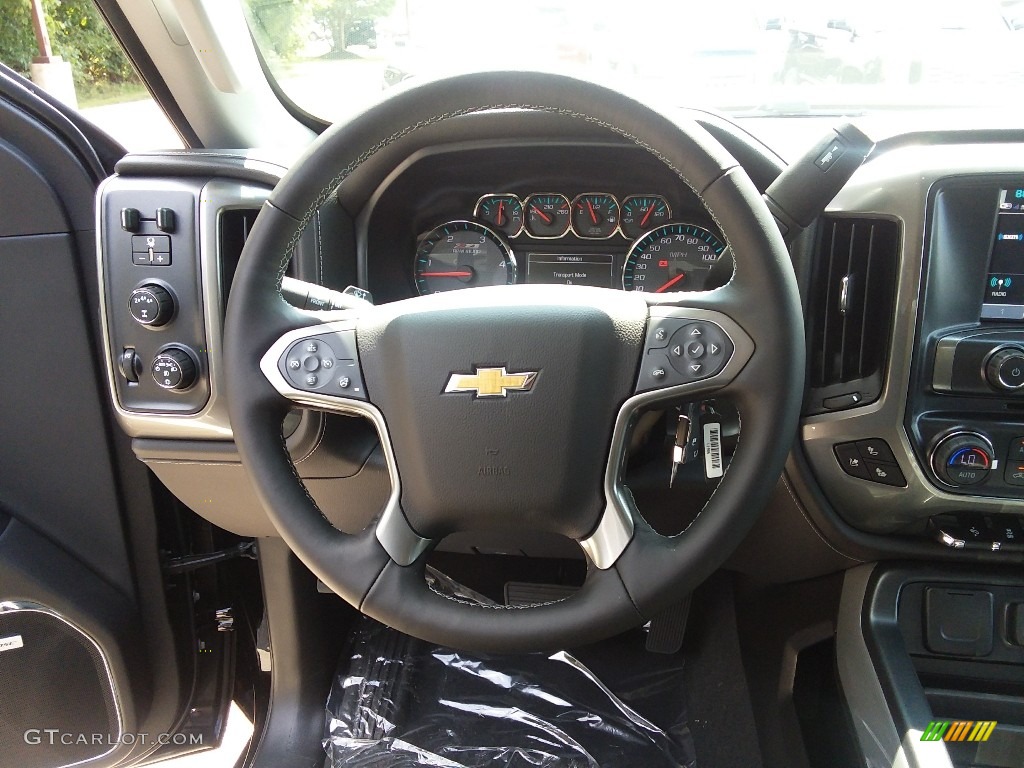 2019 Chevrolet Silverado 2500HD LTZ Crew Cab 4WD Jet Black Steering Wheel Photo #129027927