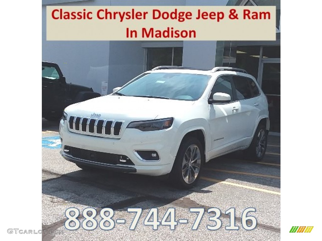 2019 Cherokee Overland 4x4 - Pearl White / Black/Tan photo #1