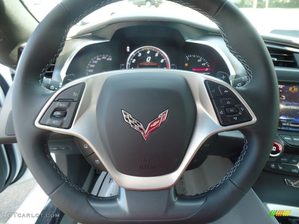 2019 Chevrolet Corvette Stingray Coupe Gray Steering Wheel Photo #129030552