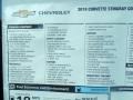 2019 Chevrolet Corvette Stingray Coupe Window Sticker