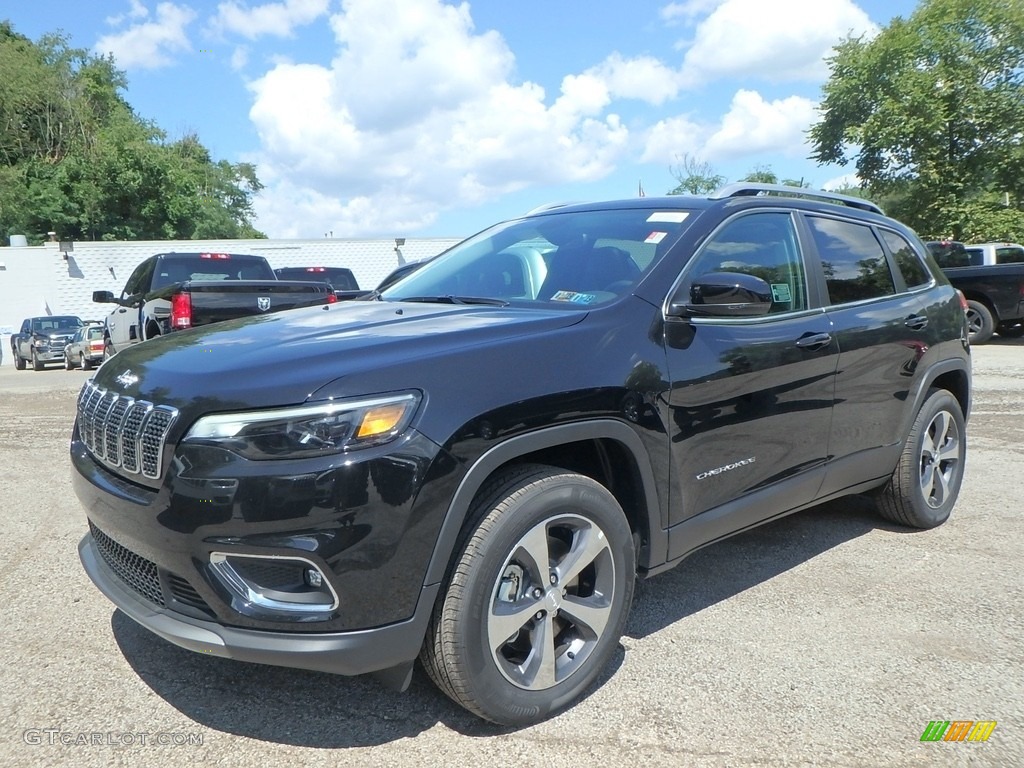 Diamond Black Crystal Pearl 2019 Jeep Cherokee Limited 4x4 Exterior Photo #129032775
