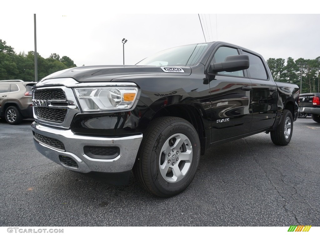 2019 1500 Tradesman Crew Cab - Diamond Black Crystal Pearl / Black/Diesel Gray photo #3