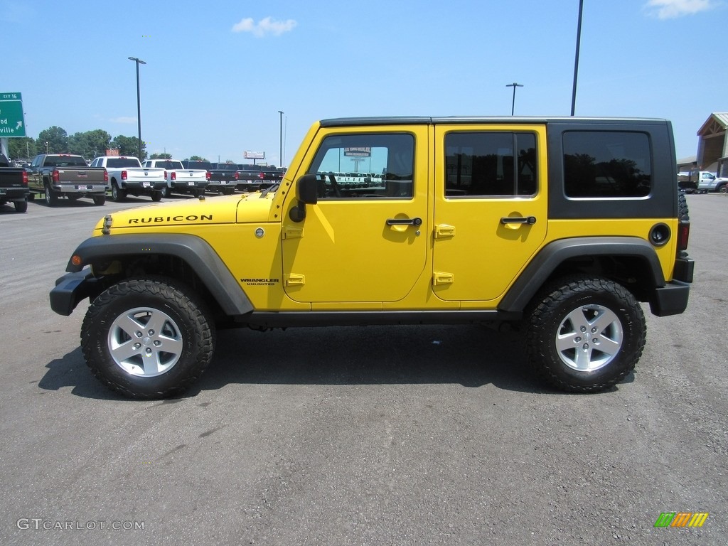 2008 Wrangler Unlimited Rubicon 4x4 - Detonator Yellow / Dark Slate Gray/Med Slate Gray photo #2