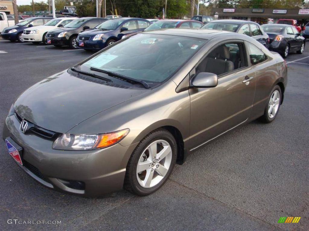 2007 Civic EX Coupe - Galaxy Gray Metallic / Gray photo #2