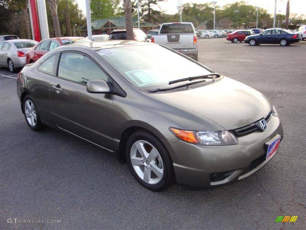 2007 Civic EX Coupe - Galaxy Gray Metallic / Gray photo #4