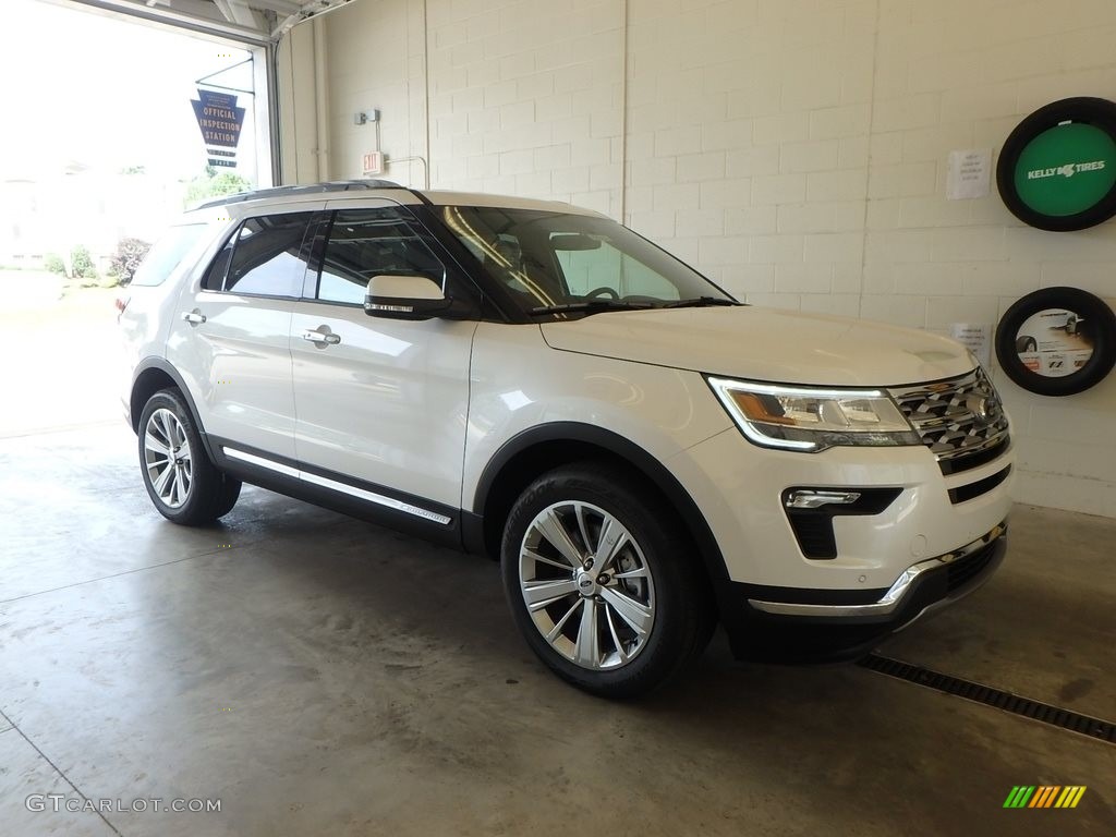 2018 Explorer Limited 4WD - White Platinum / Ebony Black photo #1