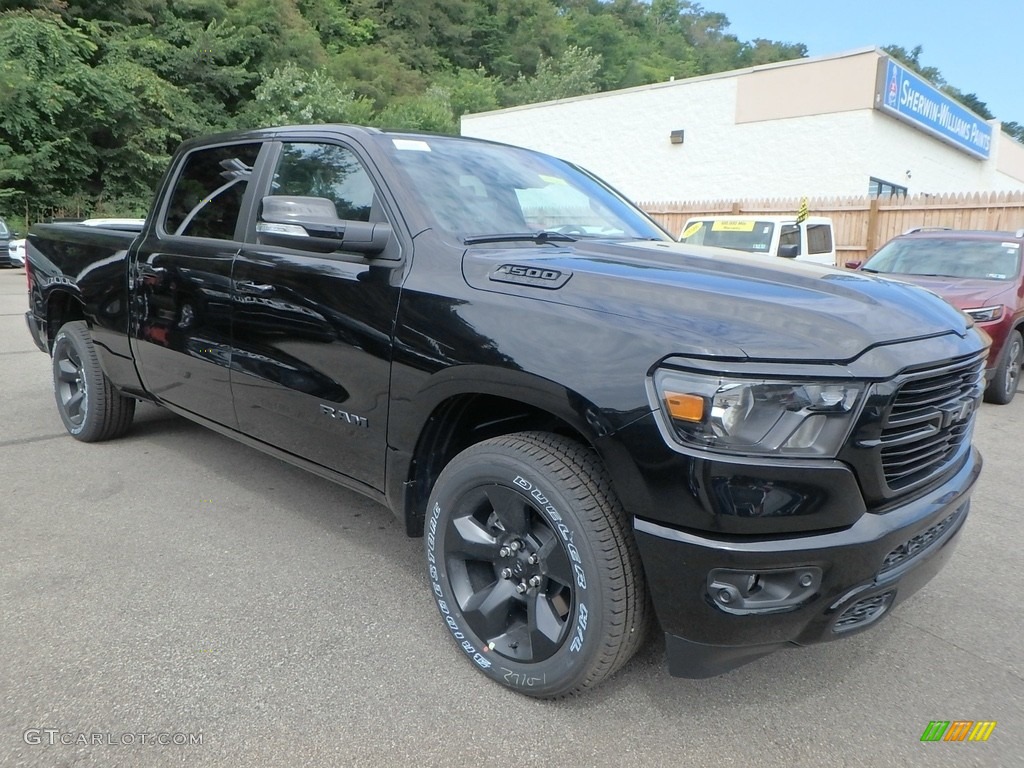 Diamond Black Crystal Pearl 2019 Ram 1500 Big Horn Crew Cab 4x4 Exterior Photo #129046625