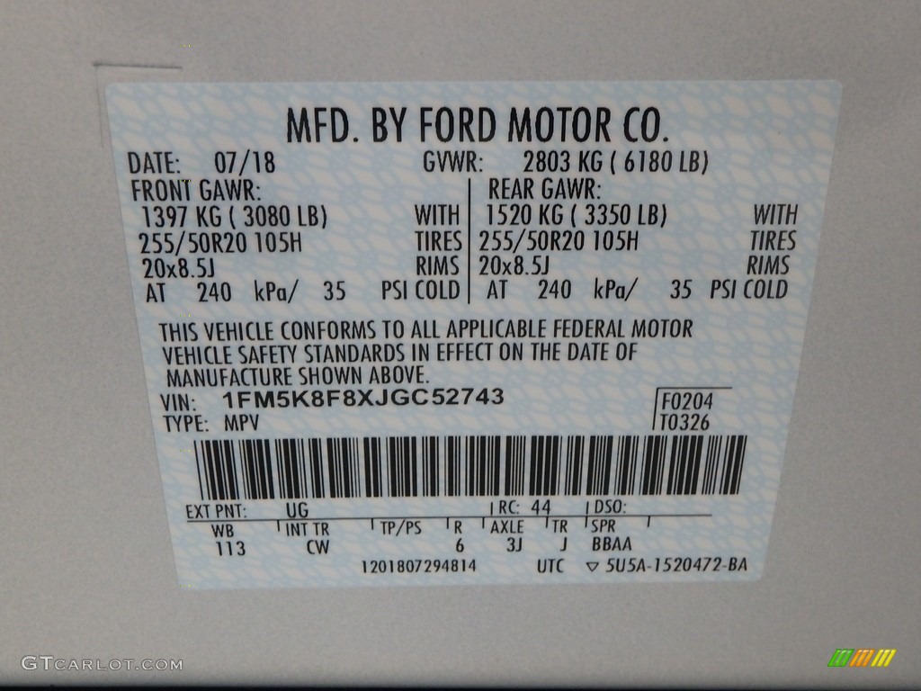 2018 Explorer Limited 4WD - White Platinum / Ebony Black photo #11