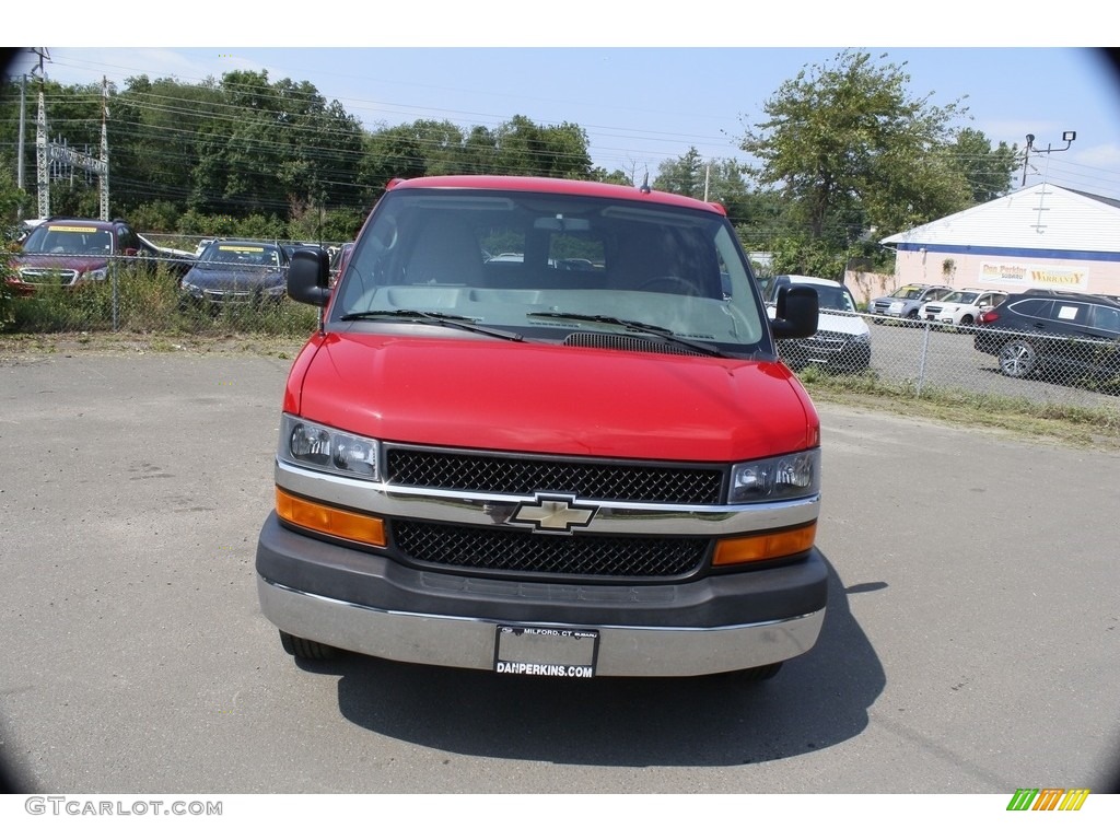 2011 Express LT 3500 Extended Passenger Van - Victory Red / Medium Pewter photo #2