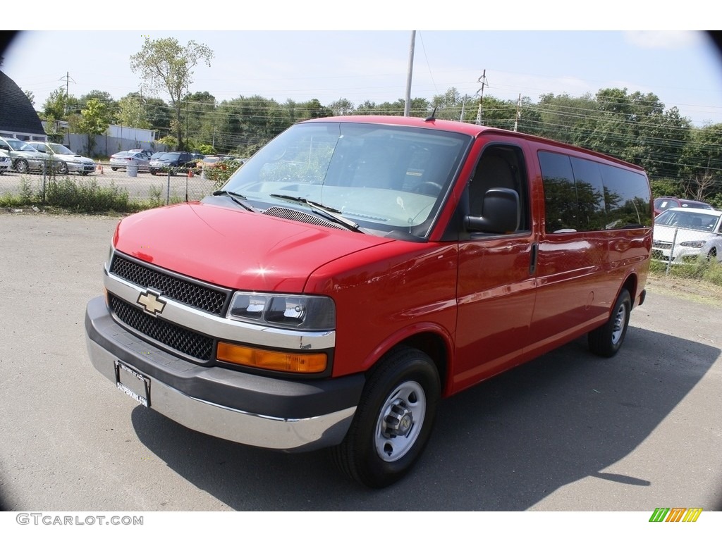 2011 Express LT 3500 Extended Passenger Van - Victory Red / Medium Pewter photo #3
