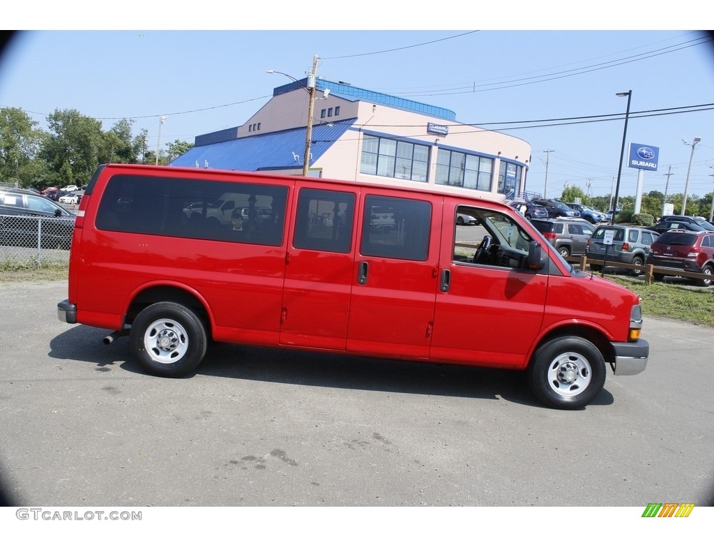 2011 Express LT 3500 Extended Passenger Van - Victory Red / Medium Pewter photo #5