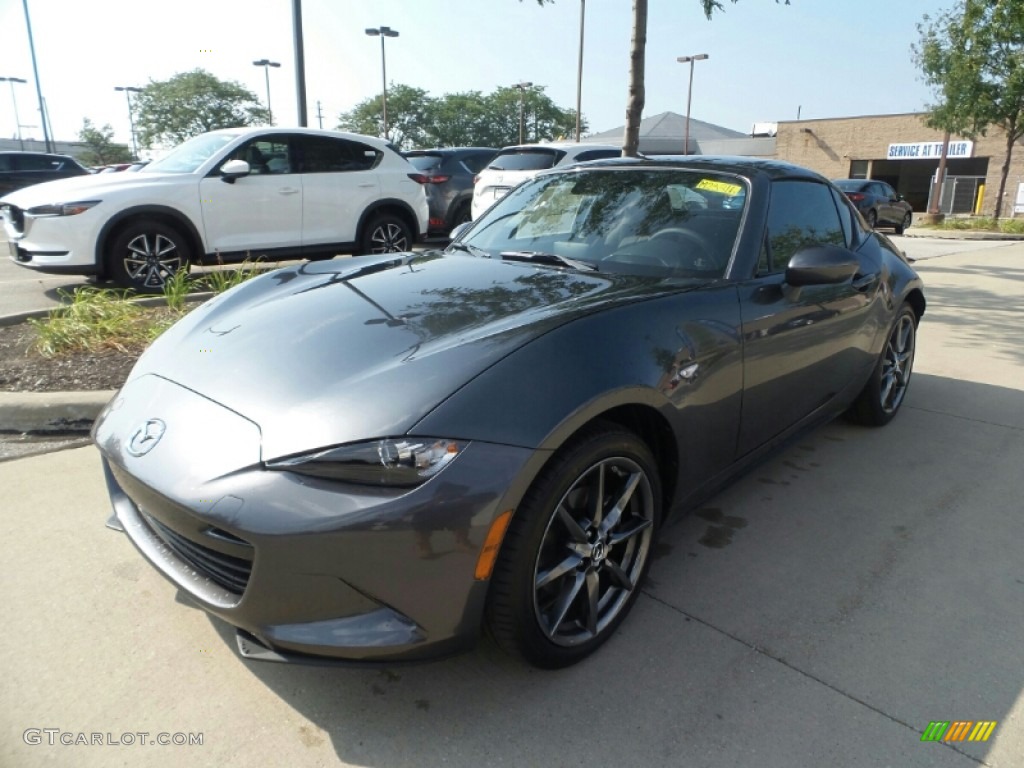 Machine Gray Metallic 2019 Mazda MX-5 Miata RF Grand Touring Exterior Photo #129052303
