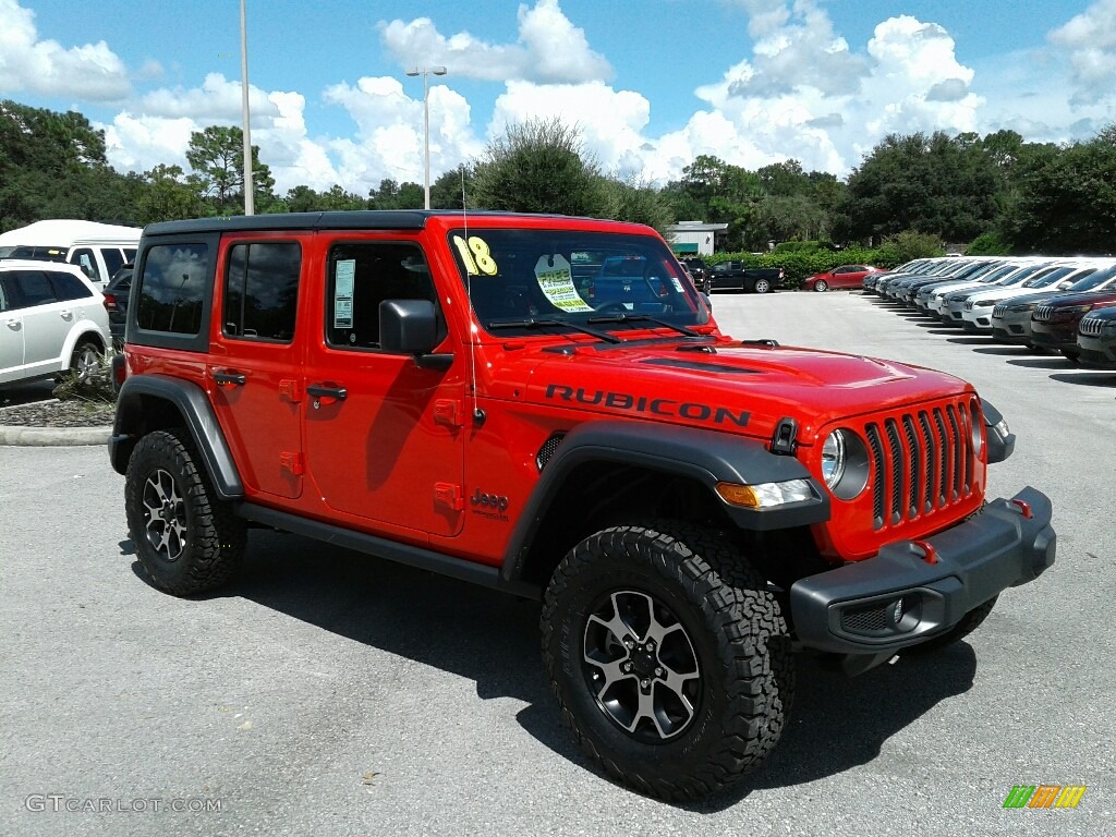 Firecracker Red 2018 Jeep Wrangler Unlimited Rubicon 4x4 Exterior Photo #129056107