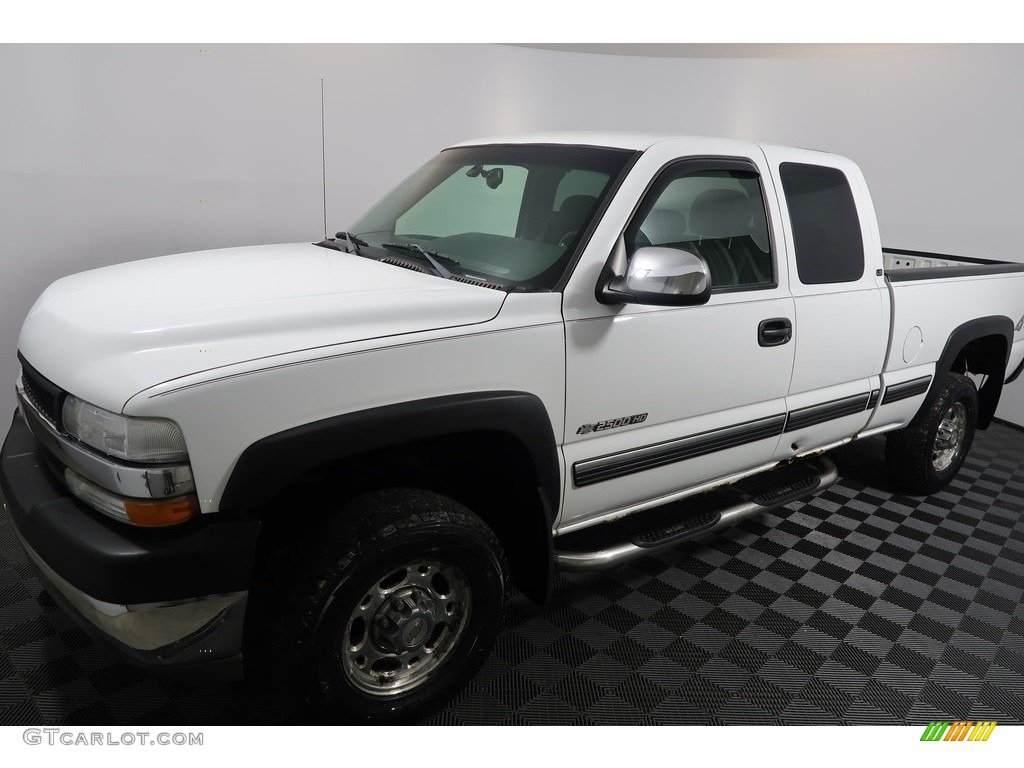2002 Silverado 2500 LS Extended Cab 4x4 - Summit White / Graphite photo #5