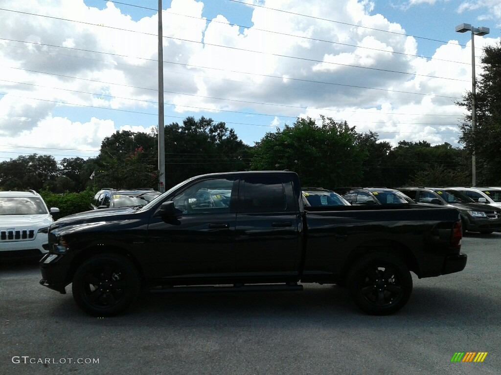 2018 1500 Express Quad Cab 4x4 - Brilliant Black Crystal Pearl / Black/Diesel Gray photo #2