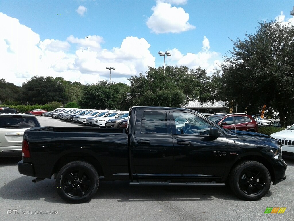2018 1500 Express Quad Cab 4x4 - Brilliant Black Crystal Pearl / Black/Diesel Gray photo #6