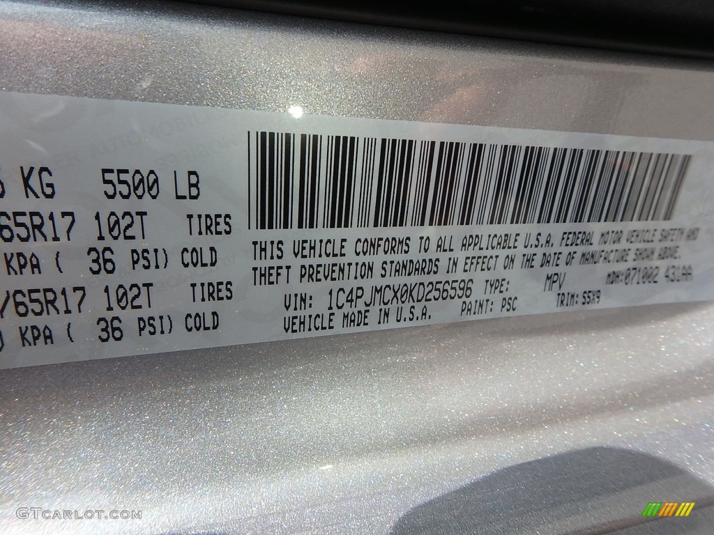 2019 Cherokee Color Code PSC for Billet Silver Metallic Photo #129071832