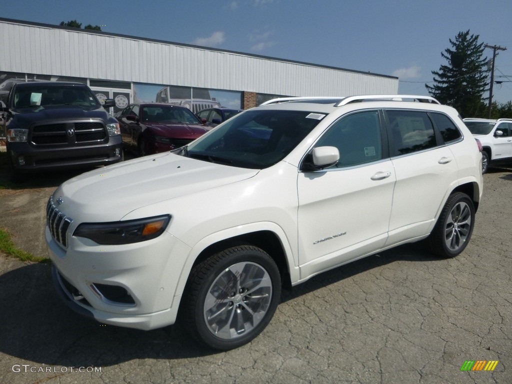 Pearl White 2019 Jeep Cherokee Overland 4x4 Exterior Photo #129072030