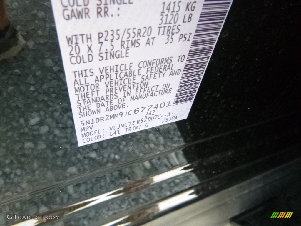 2018 Pathfinder Color Code G41 for Magnetic Black Photo #129073308