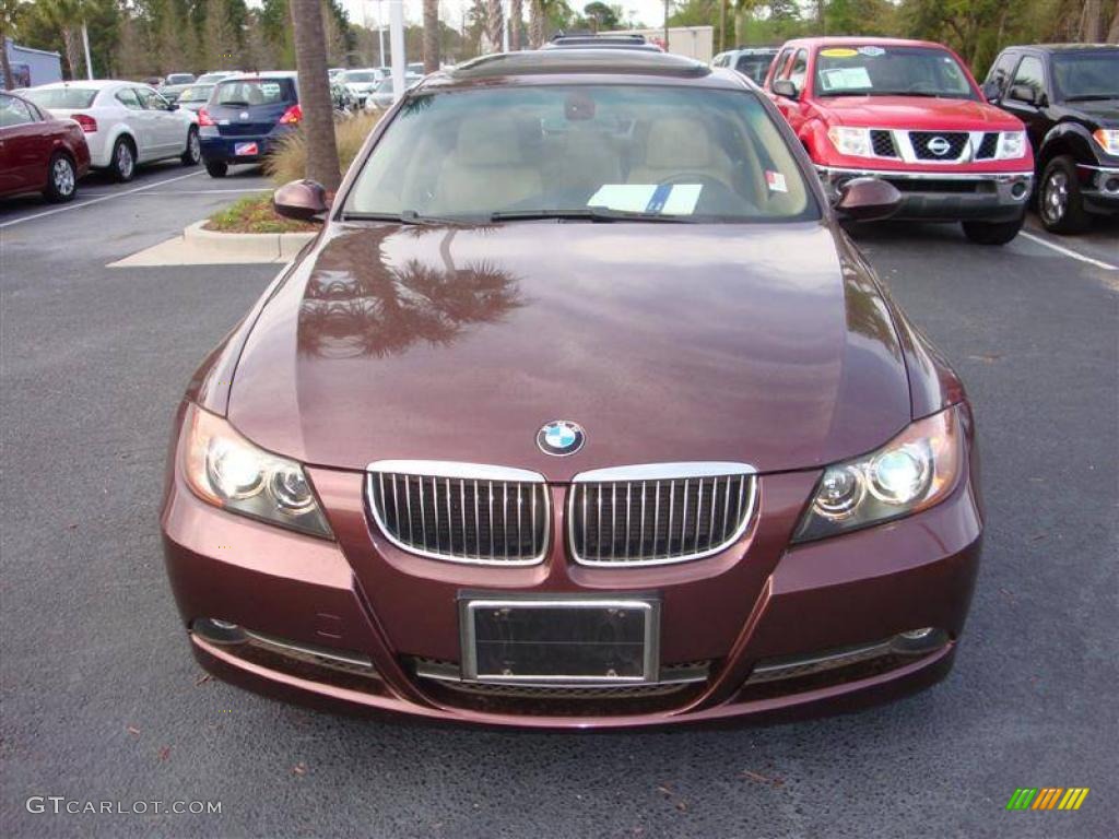 2006 3 Series 330i Sedan - Barrique Red Metallic / Beige photo #3