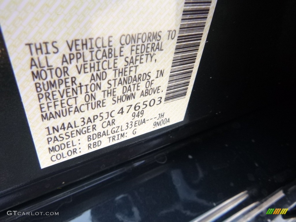 2018 Altima Color Code RBD for Storm Blue Photo #129074313