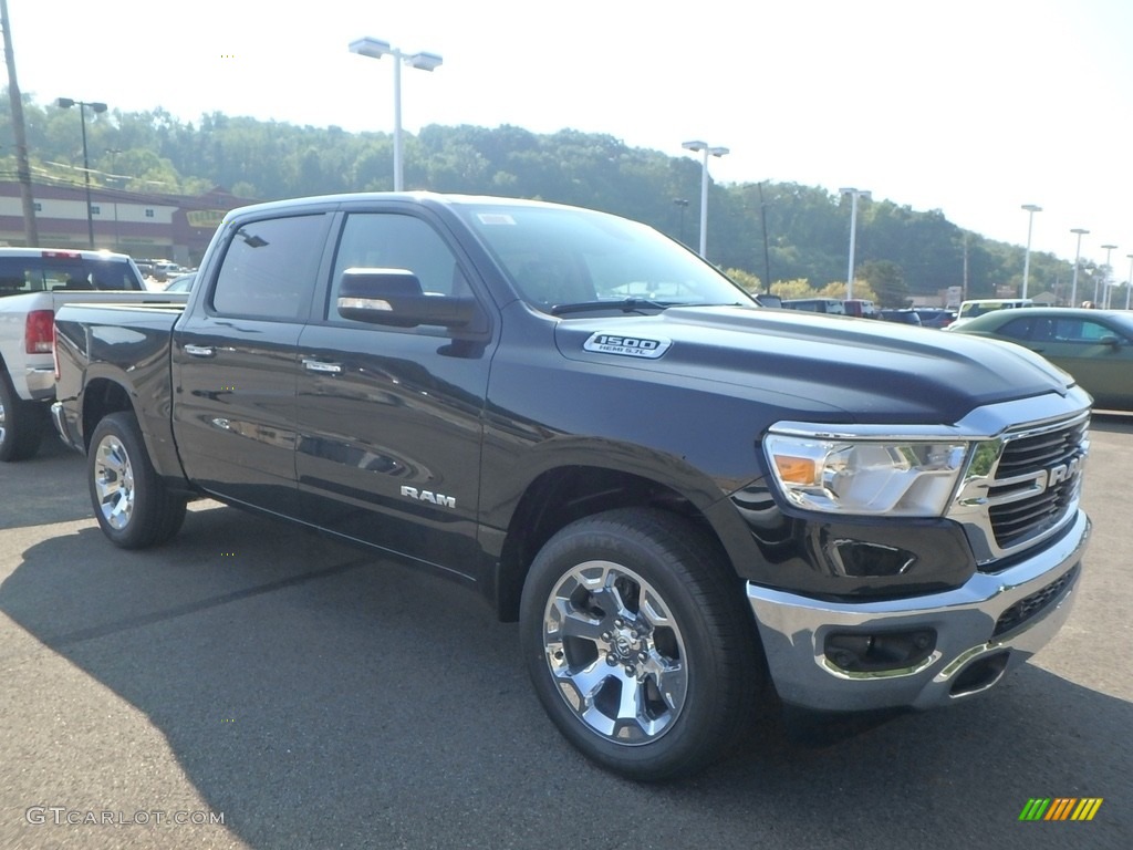 2019 1500 Big Horn Crew Cab 4x4 - Black Forest Green Pearl / Black/Light Mountain Brown photo #7
