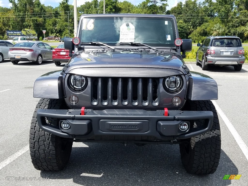 2016 Wrangler Unlimited Rubicon Hard Rock 4x4 - Granite Crystal Metallic / Black photo #9