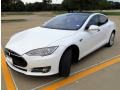 2013 White Tesla Model S   photo #9