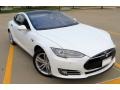 2013 White Tesla Model S   photo #11