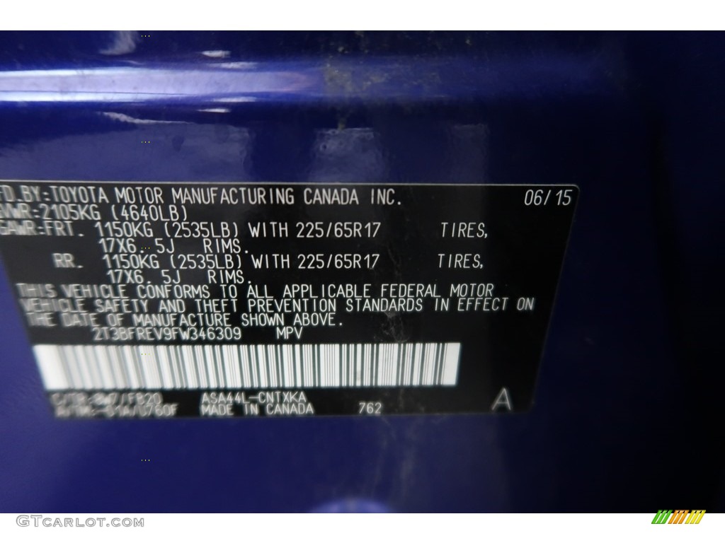 2015 RAV4 LE - Blue Crush Metallic / Black photo #45