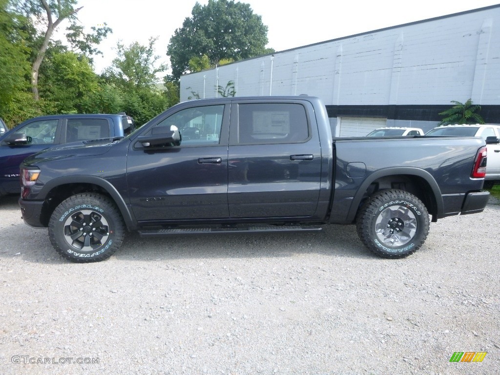 2019 1500 Rebel Crew Cab 4x4 - Maximum Steel Metallic / Black/Red photo #2