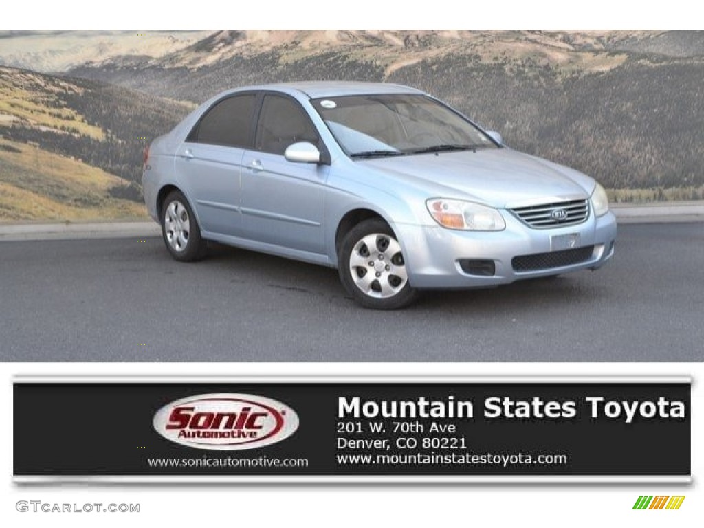 2008 Spectra EX Sedan - Ice Blue / Gray photo #1
