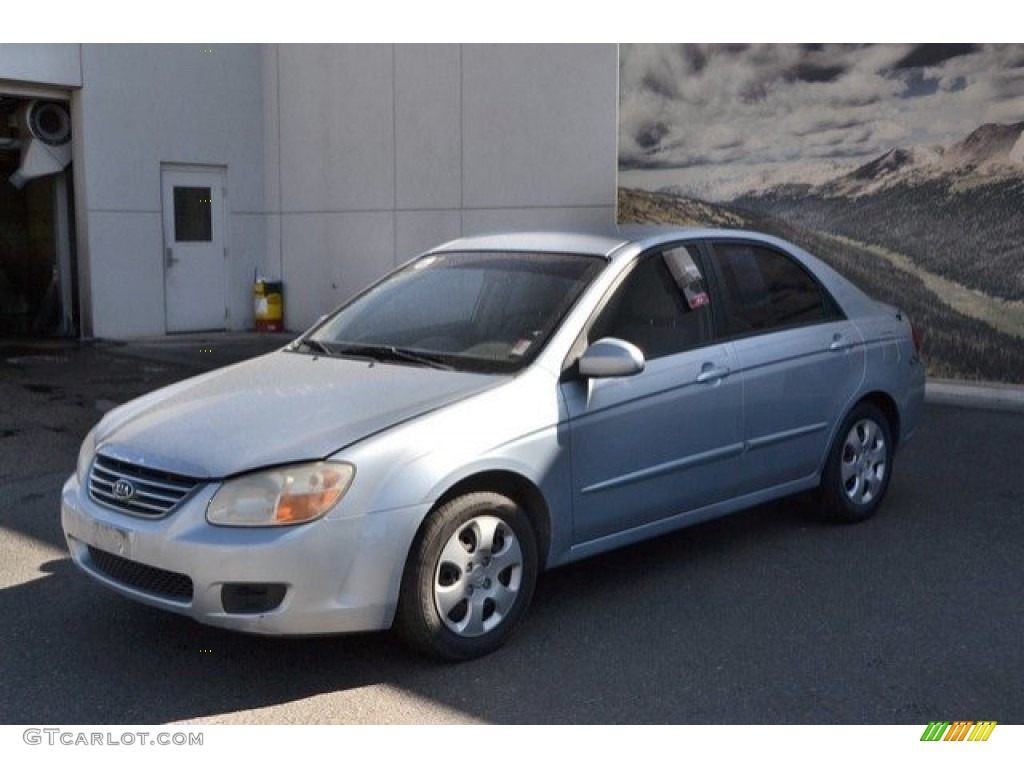 2008 Spectra EX Sedan - Ice Blue / Gray photo #2