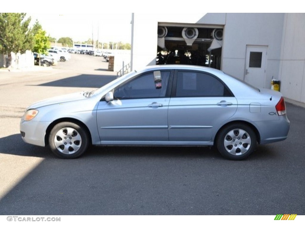 2008 Spectra EX Sedan - Ice Blue / Gray photo #3