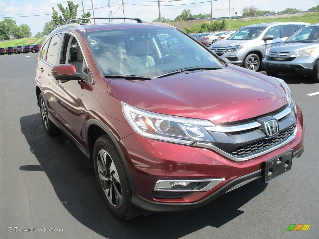 2015 CR-V Touring - Basque Red Pearl II / Gray photo #7