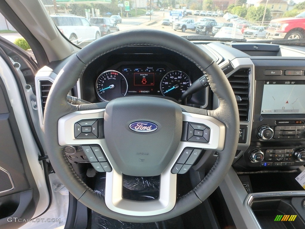 2019 Ford F250 Super Duty Lariat Crew Cab 4x4 Black Steering Wheel Photo #129096405