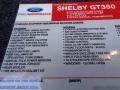  2018 Mustang Shelby GT350 Window Sticker