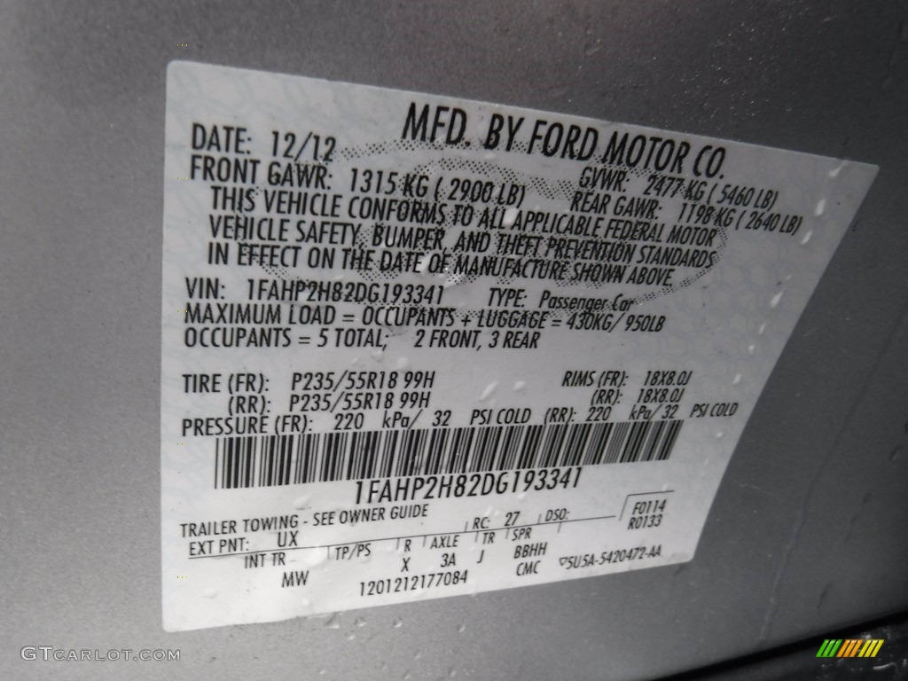 2013 Taurus SEL AWD - Ingot Silver Metallic / Charcoal Black photo #24