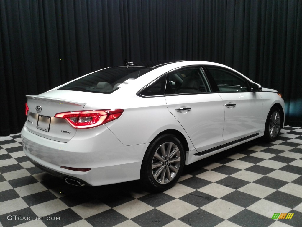 2016 Sonata Limited - Quartz White Pearl / Gray photo #6