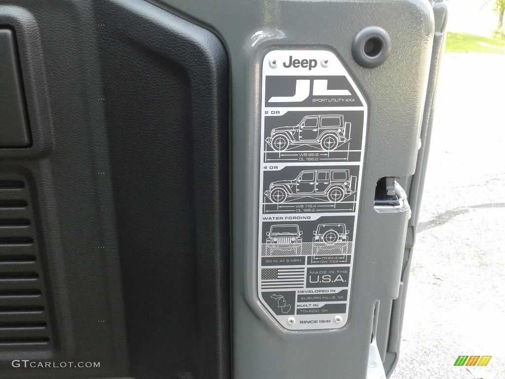 2018 Jeep Wrangler Unlimited Sport 4x4 Info Tag Photos