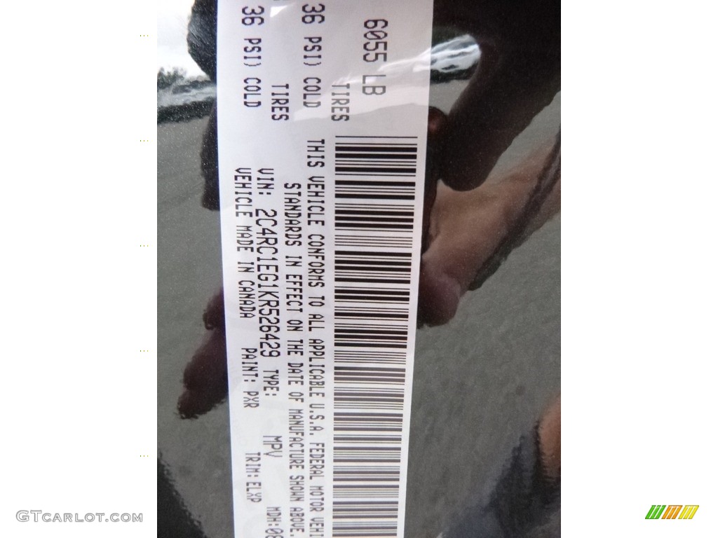 2019 Chrysler Pacifica Touring L Plus Color Code Photos