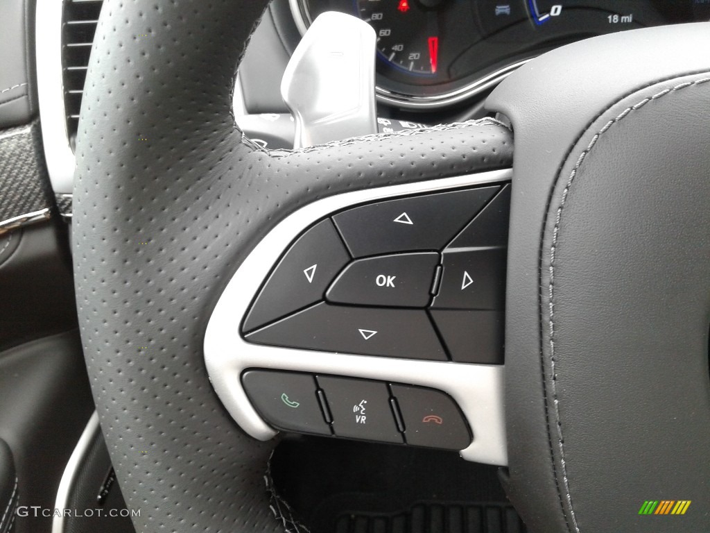2018 Jeep Grand Cherokee Trackhawk 4x4 Black Steering Wheel Photo #129124025