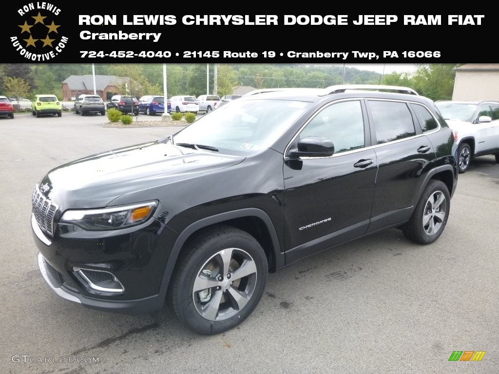 2019 Cherokee Limited 4x4 - Diamond Black Crystal Pearl / Black photo #1