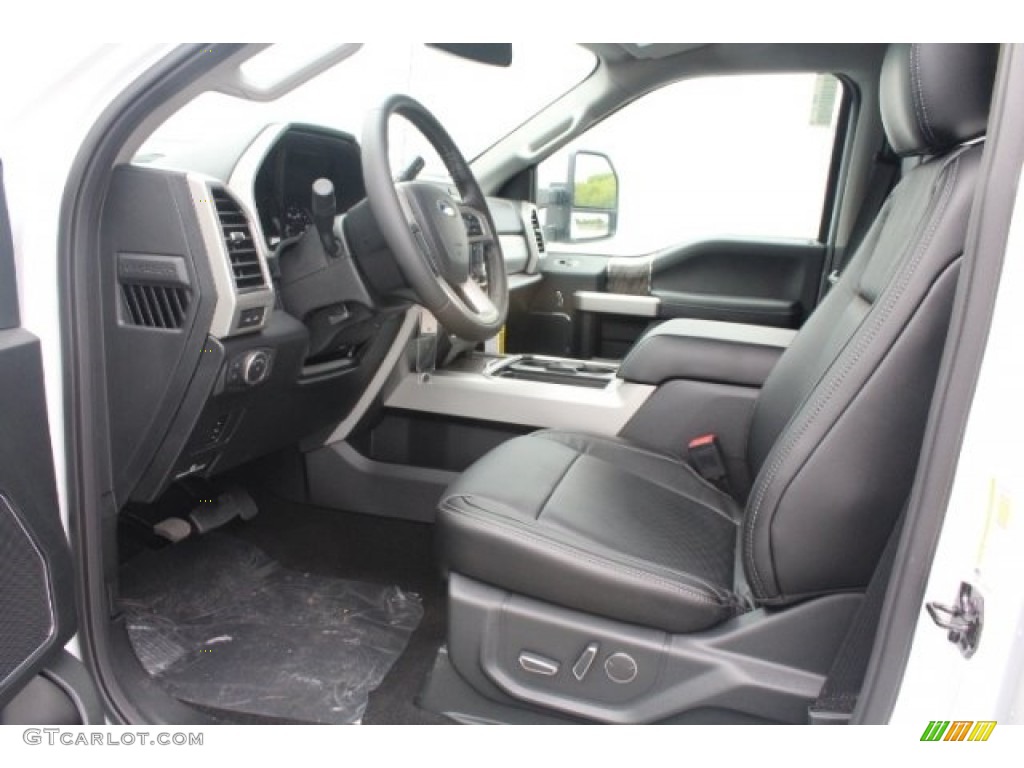 Black Interior 2019 Ford F350 Super Duty Lariat Crew Cab 4x4 Photo #129136165