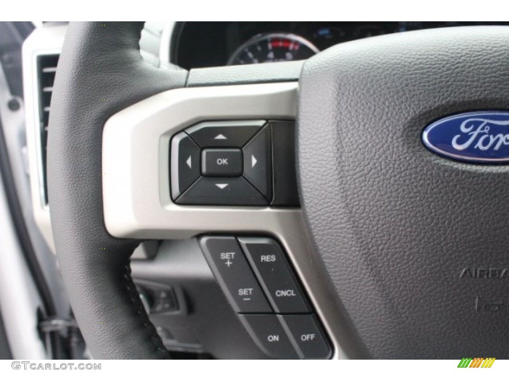 2019 Ford F350 Super Duty Lariat Crew Cab 4x4 Black Steering Wheel Photo #129136226