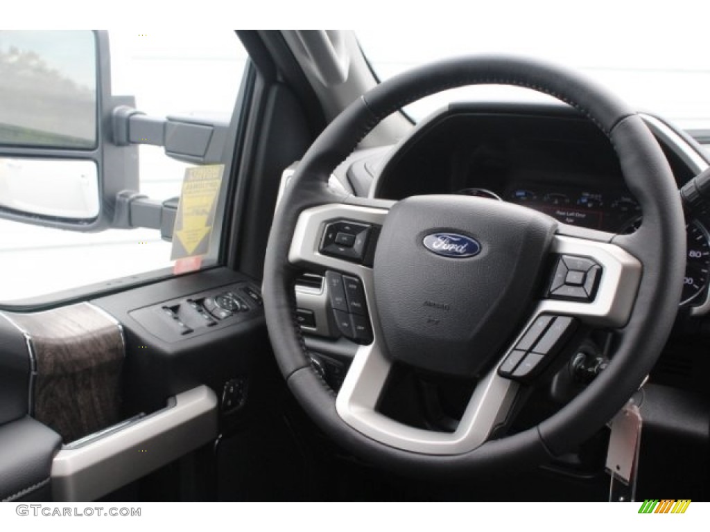 2019 Ford F350 Super Duty Lariat Crew Cab 4x4 Black Steering Wheel Photo #129136331