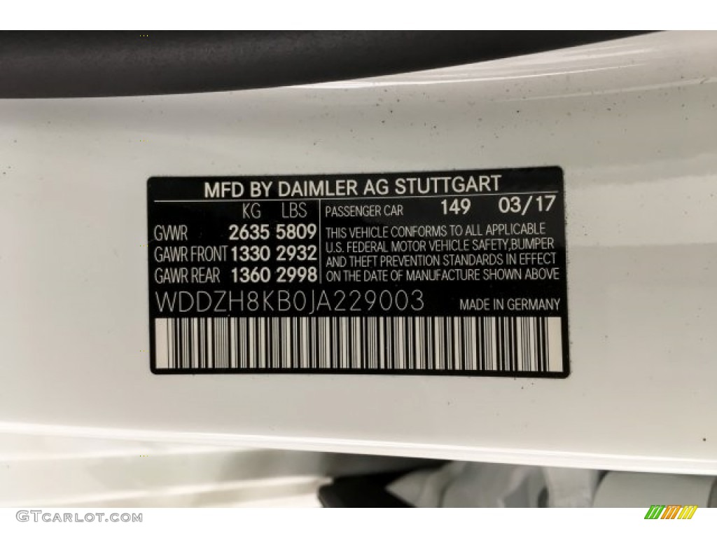 2018 Mercedes-Benz E AMG 63 S 4Matic Wagon Color Code Photos